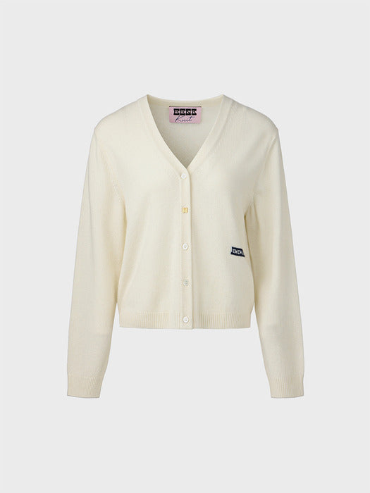 Eenk Logo Embroidered Knitwear Cardigan - Ivory