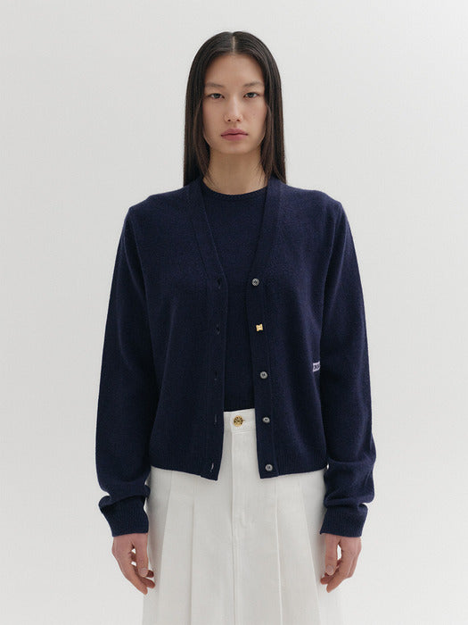 Eenk Logo Embroidered Knitwear Cardigan - Navy