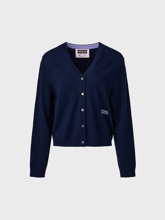 Eenk Logo Embroidered Knitwear Cardigan - Navy