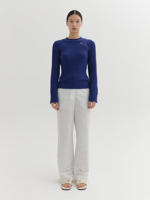 Eenk Layered Knitwear Top - Navy
