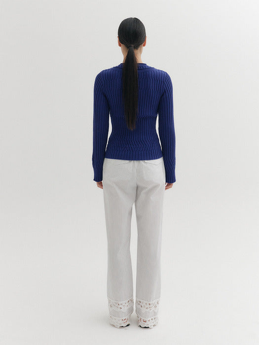 Eenk Layered Knitwear Top - Navy