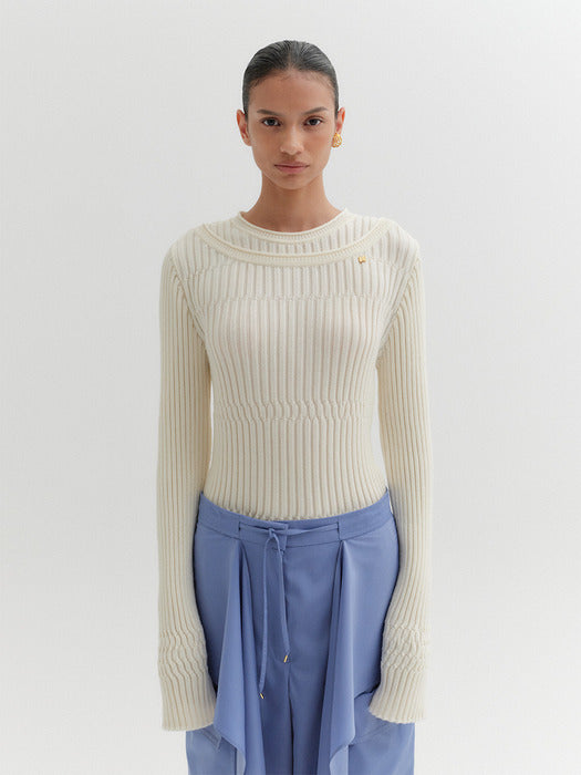Eenk Layered Knitwear Top - Ivory
