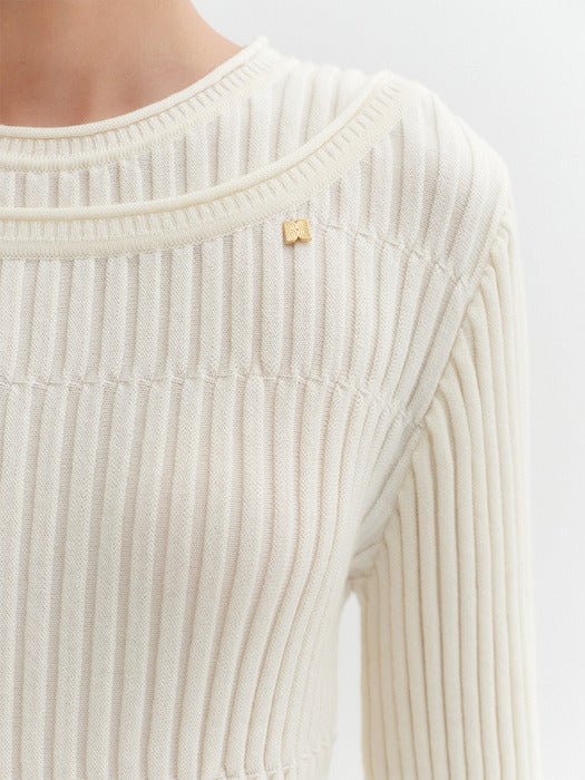 Eenk Layered Knitwear Top - Ivory