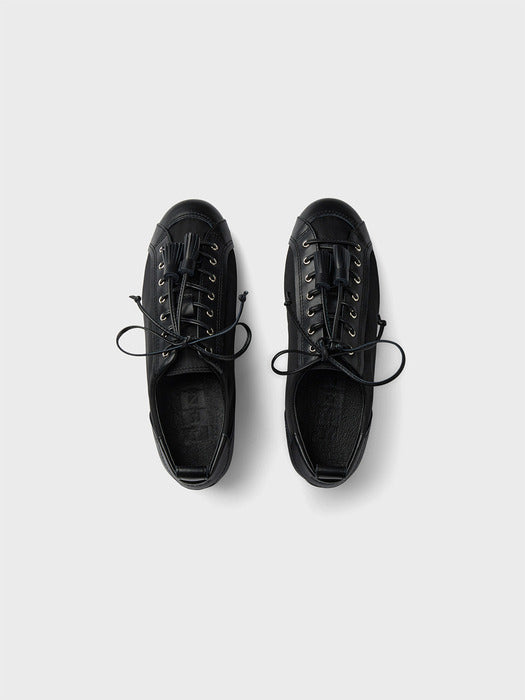 Eenk Tassel Lace-Up Flats - Black