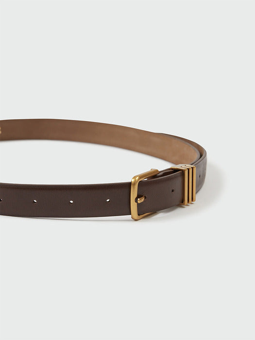 Eenk Buckle Leather Belt - Brown