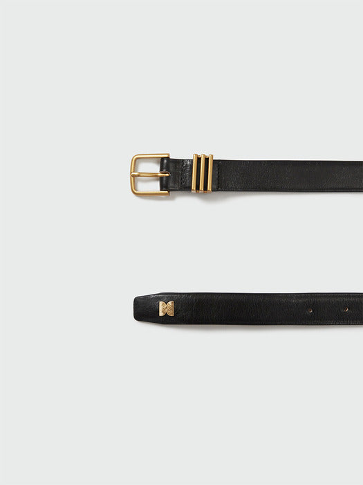 Eenk Buckle Leather Belt - Black
