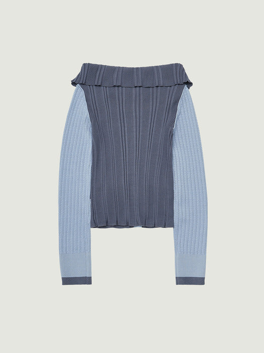 Grove 26Ps Poni Off-Shoulder Knit (Blue)