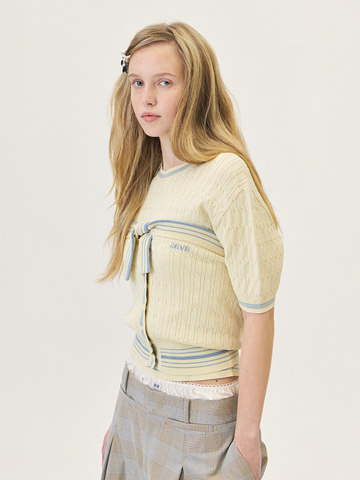 [grove] 26Ps Freen Knit Tube Top (Cream)