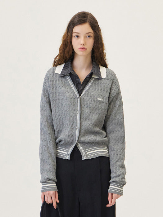 [grove] 26Ps Freen Knit Cardigan (Gray)