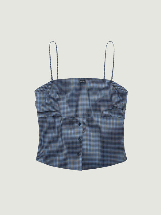 Grove 26Ps Blaine Check Sleeveless (Navy)