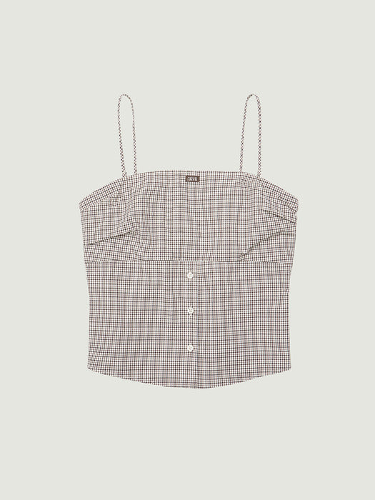 Grove 26Ps Blaine Check Sleeveless (Brown)