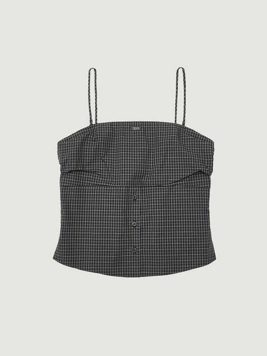 Grove 26Ps Blaine Check Sleeveless (Black)