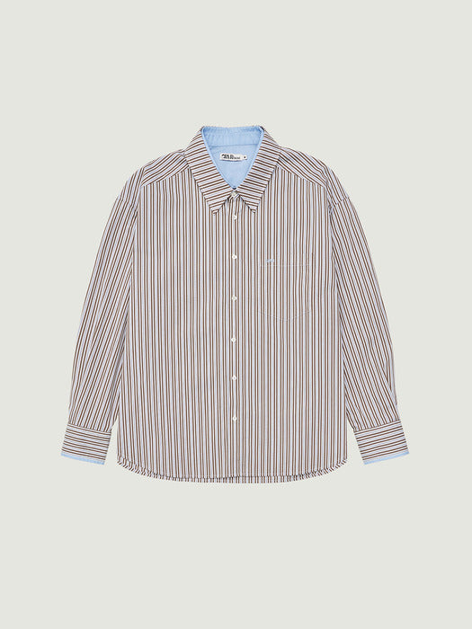 Grove 26Ps Sena Layered Shirt (Brown)
