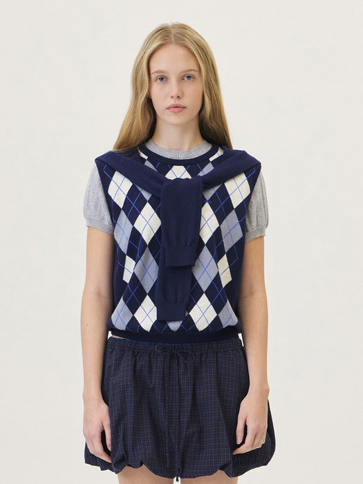 Grove 26Ps Veni Argyle Vest (Navy)