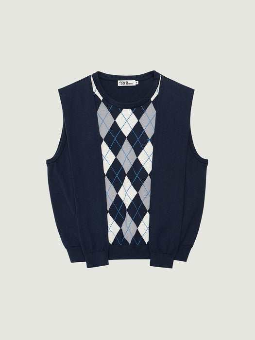 Grove 26Ps Veni Argyle Vest (Navy)