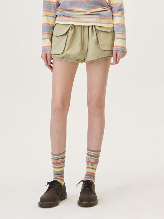 Grove 26Ps Huf Pocket Skirt Pants (Beige)