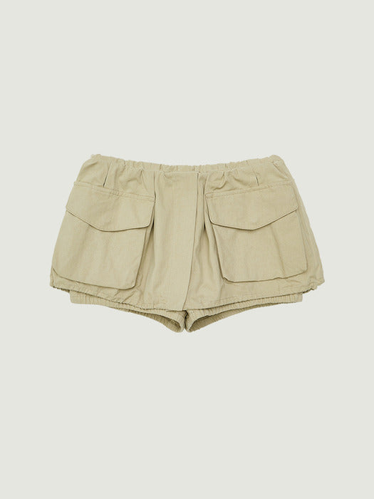 Grove 26Ps Huf Pocket Skirt Pants (Beige)