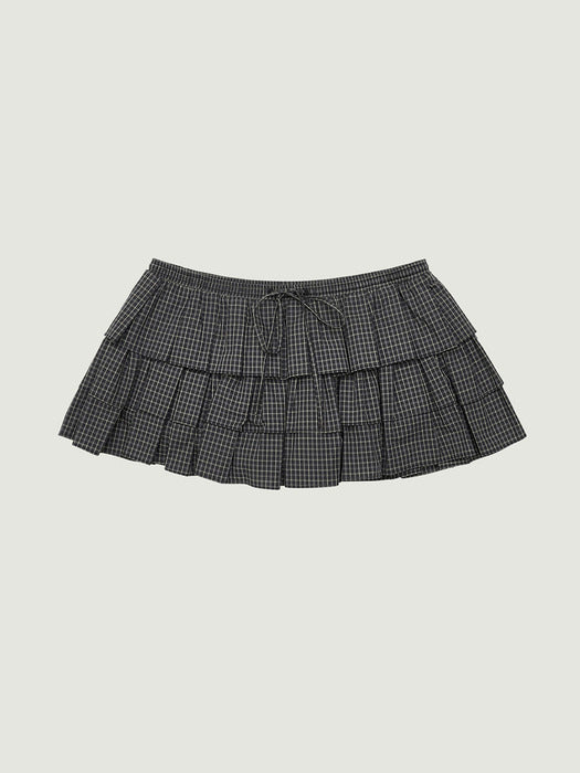 Grove 26Ps Blaine Check Skirt (Black)