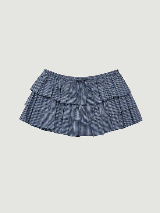 Grove 26Ps Blaine Check Skirt (Navy)