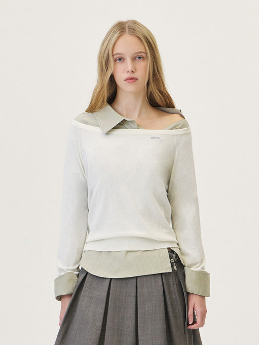Grove 26Ps Juno Off-Shoulder Knit (Ivory)