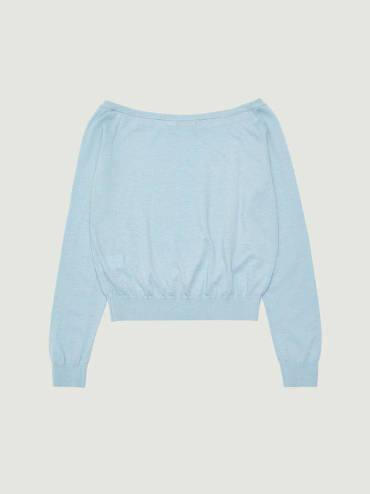 Grove 26Ps Juno Off-Shoulder Knit (Light Blue)