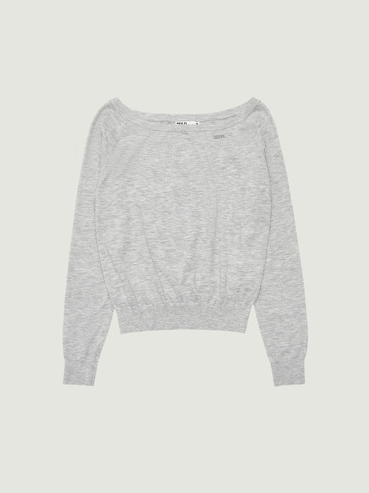 [grove] 26PS JUNO OFF-SHOULDER KNIT (LIGHT GRAY)