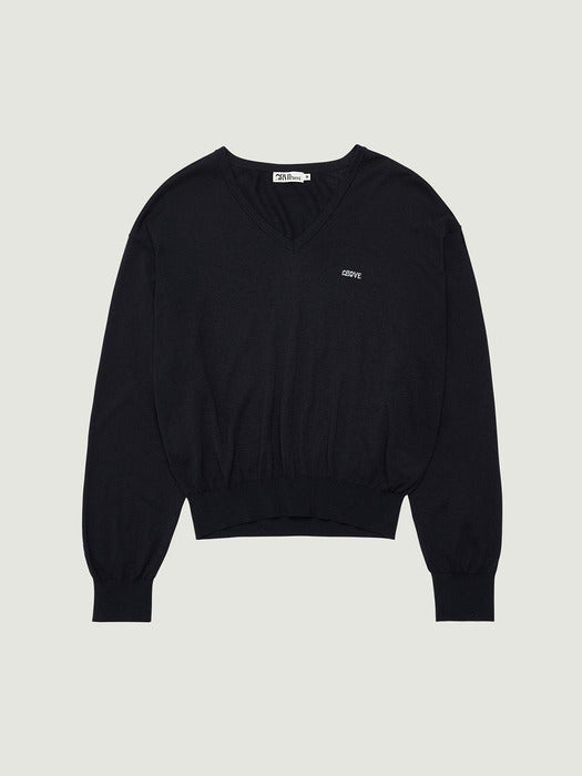 [grove] 26PS CANOPY V-NECK KNIT (NAVY)