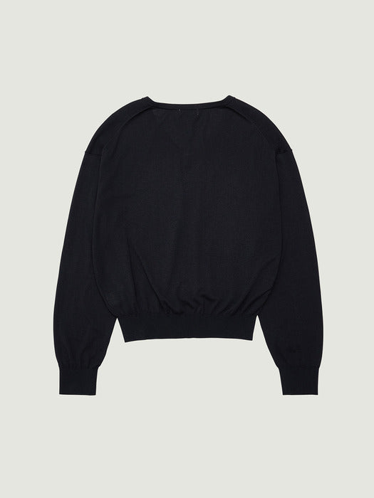 [grove] 26PS CANOPY V-NECK KNIT (NAVY)