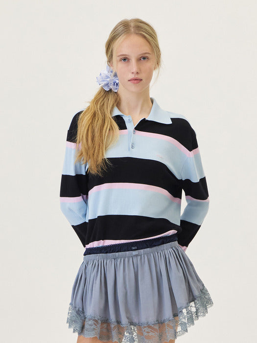 Grove 26Ps Gwen Collar Knit (Light Blue)