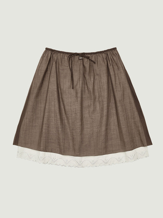 Grove 26Ps Maro Midi Skirt (Brown)