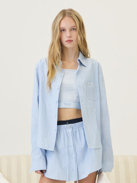 Grove 26Ps Tess Stripe Shirt (Light Blue)