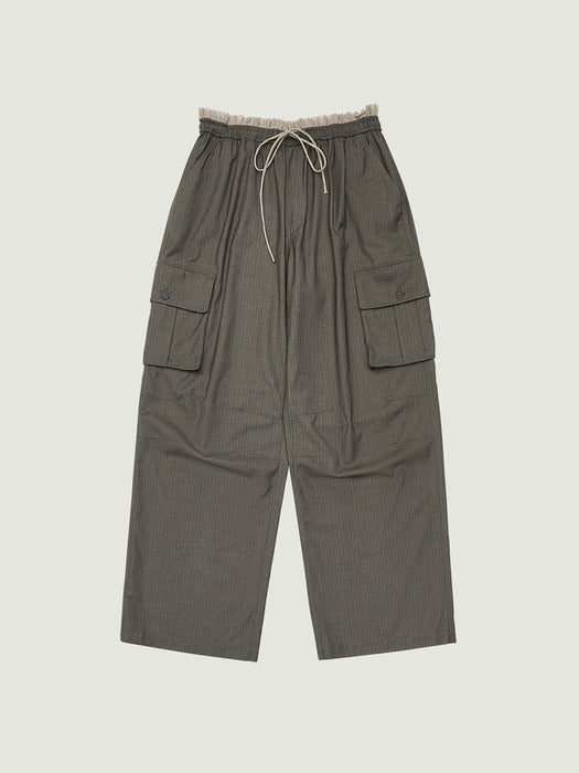 Grove 26Ps Layer Stripe Cargo Pants (Brown)