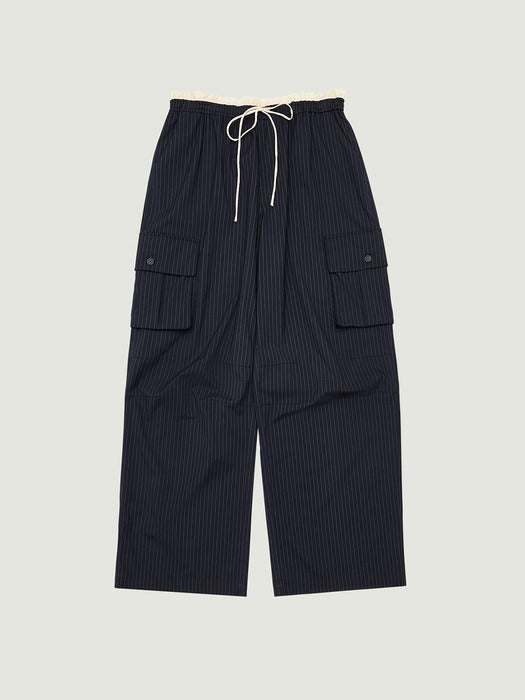 [grove] 26PS LAYER STRIPE CARGO PANTS (NAVY)