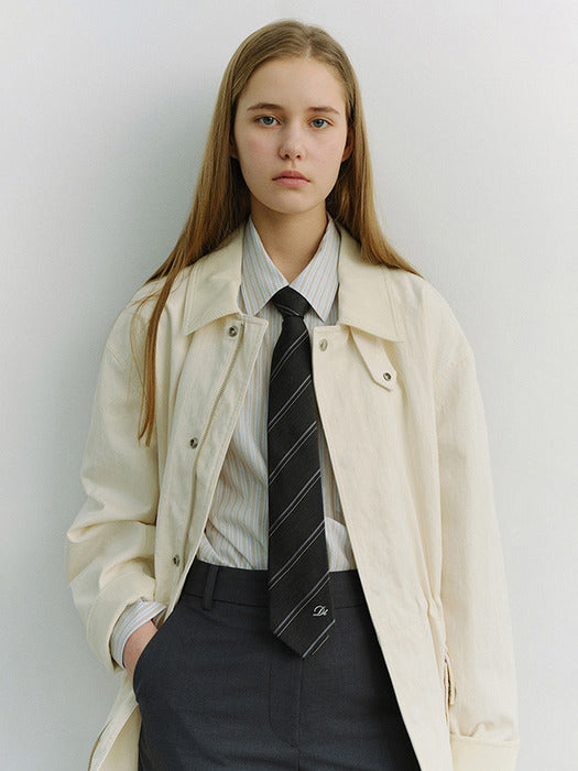 Dunst Striped Tie Charcoal Grey