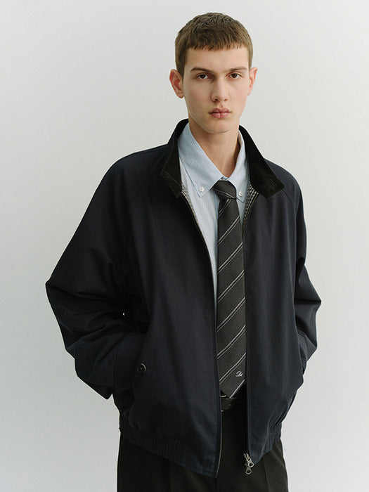Dunst Striped Tie Charcoal Grey