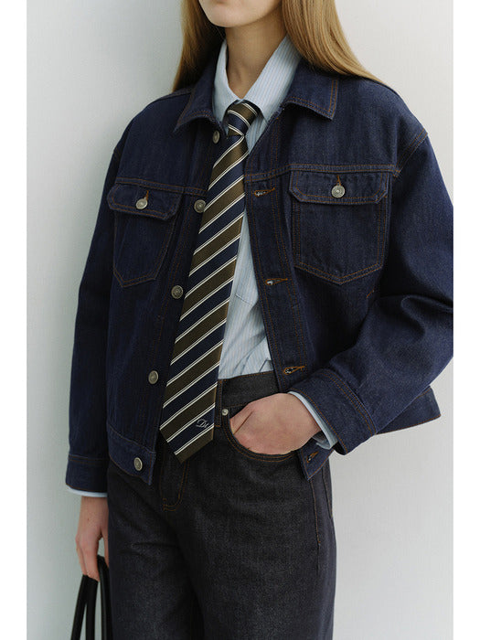 [dunst] STRIPED TIE OLIVE_UDNE6E101K1