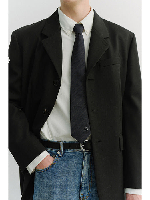 [dunst] STRIPED TIE NAVY_UDNE6E101N2