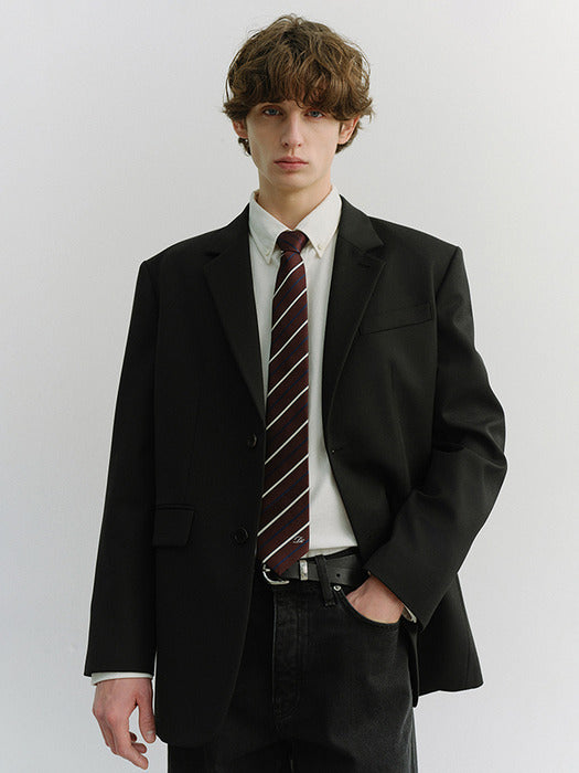 Dunst Striped Tie Burgundy
