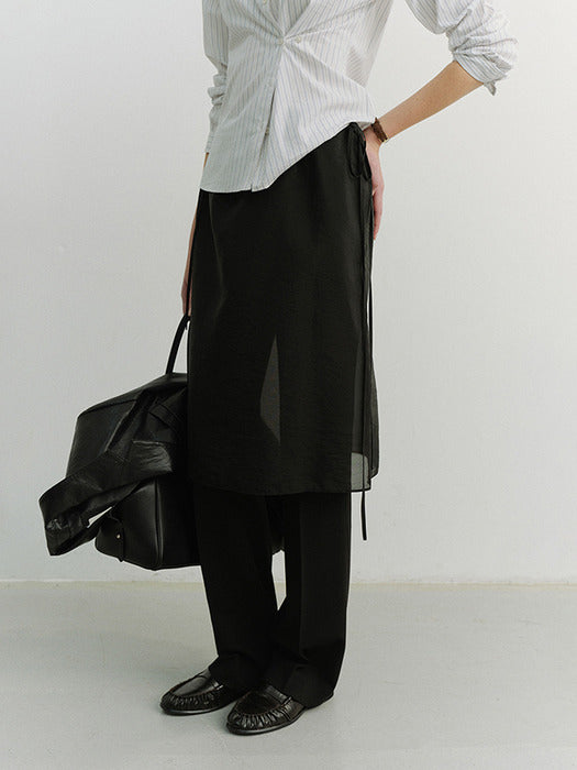 Dunst See-Through Layering Skirt Black