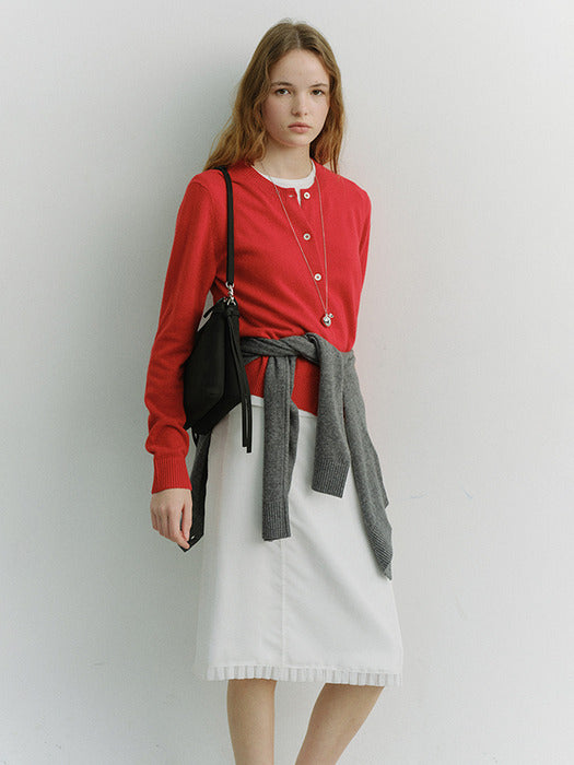 Dunst H-Line Laced Midi Skirt White
