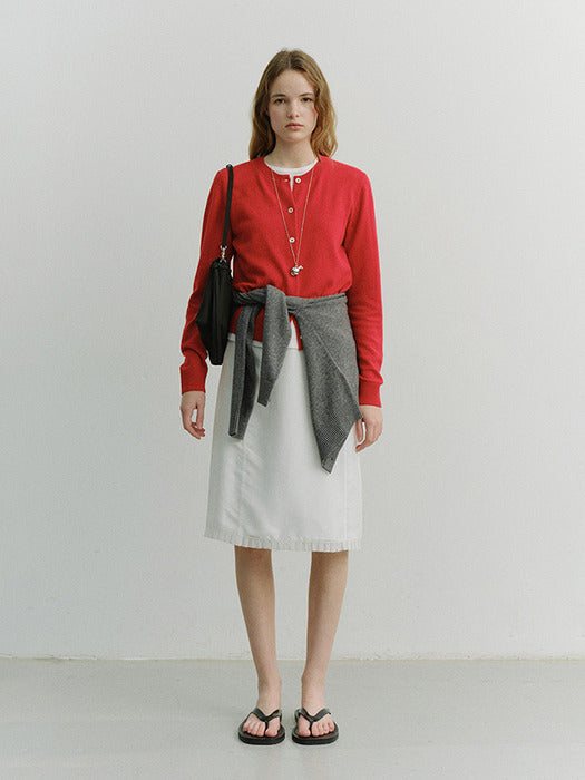 Dunst H-Line Laced Midi Skirt White