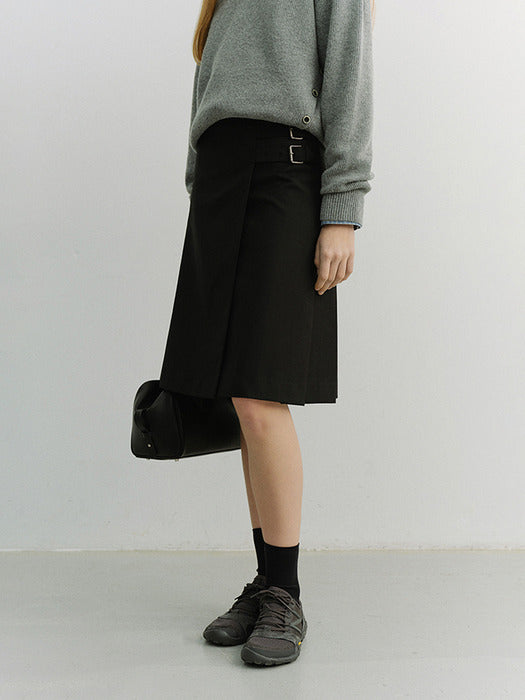 Dunst Pleats Midi Skirt Black