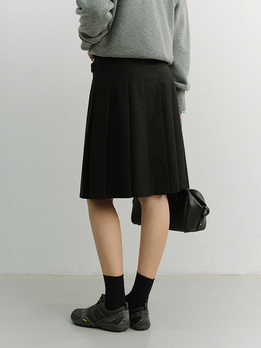 Dunst Pleats Midi Skirt Black