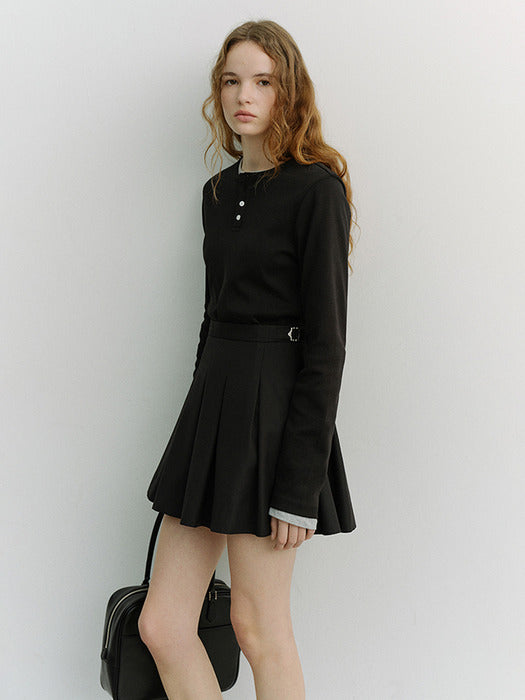 Dunst Pleats Mini Skirt Black