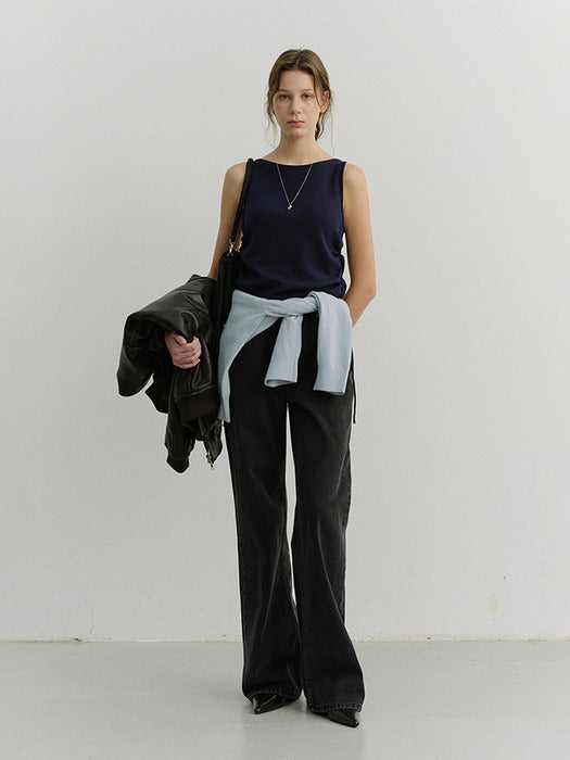 Dunst Relaxed Flared Jeans Black