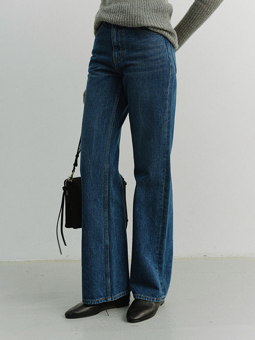 Dunst Relaxed Flared Jeans Classic Blue