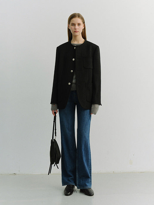 Dunst Relaxed Flared Jeans Classic Blue