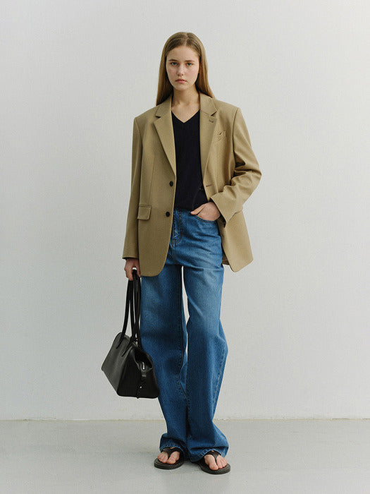 Dunst 90S Wide Leg New Jeans Mid Blue