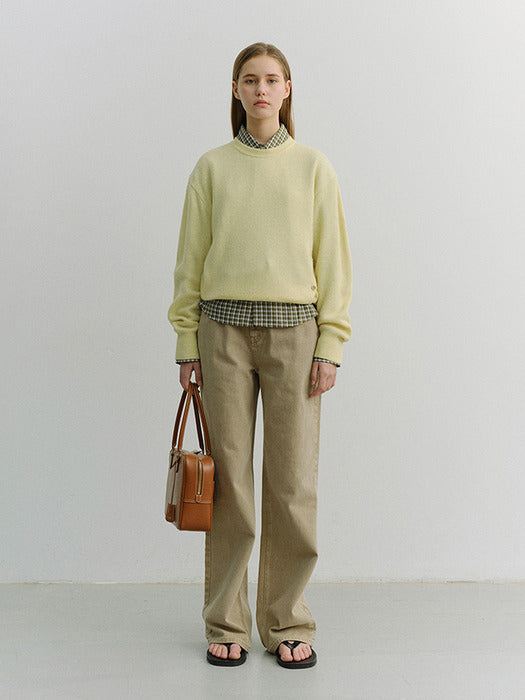 [dunst] RELAXED WIDE JEANS DYED SAND BEIGE_UDPA6A208I2