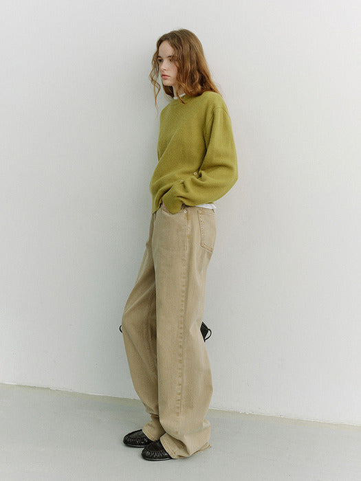 [dunst] RELAXED WIDE JEANS DYED SAND BEIGE_UDPA6A208I2